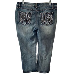 Kohls Jeans Womens 12 Dark Wash Gems Pockets Stretch